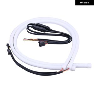 RONAN 60 CM超高輝度シーケンシャル白黄色 LED 柔軟な日中ランニング DRL ストリップチューブ シリコーンゴムスイッチバック ヘッドライト - White-Yellow