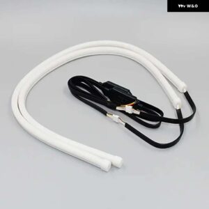 RONAN 60 CM超高輝度シーケンシャル白黄色 LED 柔軟な日中ランニング DRL ストリップチューブ シリコーンゴムスイッチバック ヘッドライト - Sequential W-Y