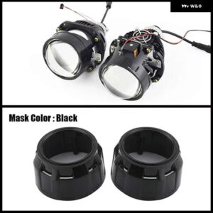 RONAN 2.5インチ 42W 6000K HD BI-LED プロジェクターレンズ デュアル LED チップ H1 H4 H7 9005/9006 ソケットカーロスレスアップグレードレトロフィット - With Black Gatling