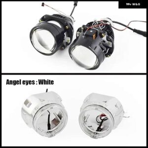 RONAN 2.5インチ 42W 6000K HD BI-LED プロジェクターレンズ デュアル LED チップ H1 H4 H7 9005/9006 ソケットカーロスレスアップグレードレトロフィット - With Round Mask
