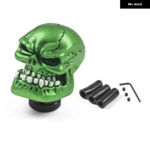レーシングスカル形状ヘッドシフトノブカー装飾車マニュアルギアスティックシフターレバーノブギアシフトノブ - Green