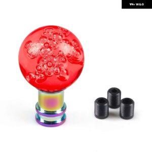 アクリルシフトノブマニュアルギアシフターヘッドシフトノブスティッククリスタルクリアバブルピンクブルークリアギアシフトノブ - red