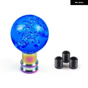 アクリルシフトノブマニュアルギアシフターヘッドシフトノブスティッククリスタルクリアバブルピンクブルークリアギアシフトノブ - Deep blue