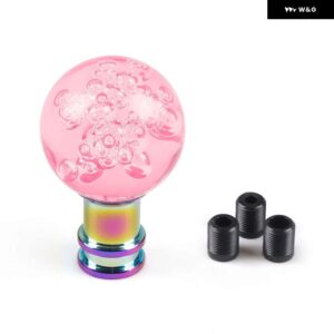 アクリルシフトノブマニュアルギアシフターヘッドシフトノブスティッククリスタルクリアバブルピンクブルークリアギアシフトノブ - Pink