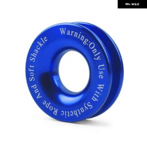 ウインチロープ合成ソフトシャックル + 回復リングセット スリーブ付きなシャックル 41000LBS トラック車両回復 - Blue Only Ring