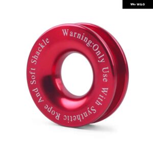 ウインチロープ合成ソフトシャックル + 回復リングセット スリーブ付きなシャックル 41000LBS トラック車両回復 - Red Only Ring