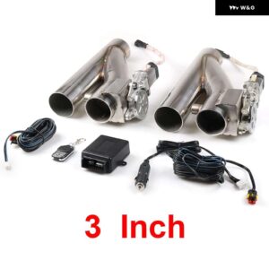 2.25インチ 2.5インチ 3インチ ダブル排気制御バルブ電動 Y パイプ シングルバルブ電気カットアウトキットリモコン付き - 3inch