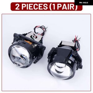 3インチ BI LED プロジェクターレンズ ヘッドライト HELLA 3R G5 6000K オートランプ 120 ワットエンジェルアイズカーライト RETROKIT 双曲面レンズ - Without Shrouds