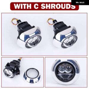 3インチ 100 ワット 6000 K バイ LED プロジェクターレンズ デュアル双曲面レンズ HELLA 3R H4 H7 9005/9006 車アップグレード RETROKITS ターボファン - With C Shrouds