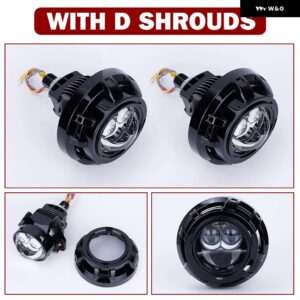 3インチ 100 ワット 6000 K バイ LED プロジェクターレンズ デュアル双曲面レンズ HELLA 3R H4 H7 9005/9006 車アップグレード RETROKITS ターボファン - With D Shrouds