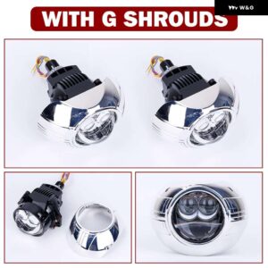 3インチ 100 ワット 6000 K バイ LED プロジェクターレンズ デュアル双曲面レンズ HELLA 3R H4 H7 9005/9006 車アップグレード RETROKITS ターボファン - With G Shrouds