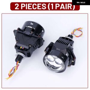 3インチ 100 ワット 6000 K バイ LED プロジェクターレンズ デュアル双曲面レンズ HELLA 3R H4 H7 9005/9006 車アップグレード RETROKITS ターボファン - 2 Pieces (1 Pair)