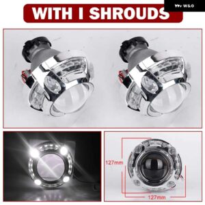 シングルキセノン レンズ ヘッドライト HELLA 3R G5 プロジェクター 3インチ D1 D2 D3 D4 HID ロービームライト RETRODIY - With I Shrouds