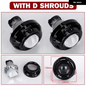 シングルキセノン レンズ ヘッドライト HELLA 3R G5 プロジェクター 3インチ D1 D2 D3 D4 HID ロービームライト RETRODIY - With D Shrouds