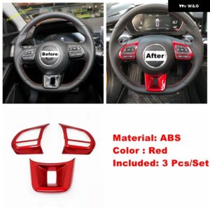 ステアリングホイール アンダー ギアシフト パドルカバー トリム モールディング ストリップ 装飾 MG ZS 2018 - 2023 インテリア - red