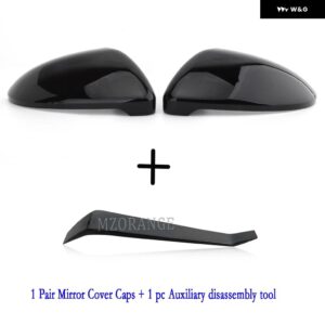VW ゴルフ 7 MK7 7.5 GTI ミラー カバー カーボンサイドバックミラー カバー キャップ TOURAN ドアウイングハウジング - Black L and R