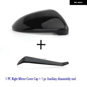VW ゴルフ 7 MK7 7.5 GTI ミラー カバー カーボンサイドバックミラー カバー キャップ TOURAN ドアウイングハウジング - Black R