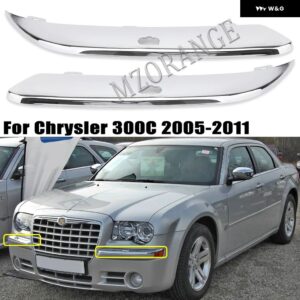 フロントバンパー トリム モールディング クライスラー 300C 2005-2010 2011 フロントバンパー リフレクタートリム デッキトリム カバー - 1 Pair