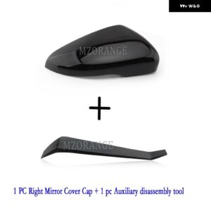 サイドミラー カバー キャップ VW ゴルフ 6 MK6 GTI 2009-2014 バックミラー ハウジングカバー ケースフレームツール黒 - R BLACK