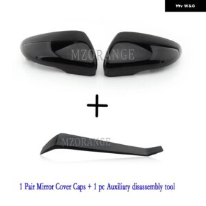 サイドミラー カバー キャップ VW ゴルフ 6 MK6 GTI 2009-2014 バックミラー ハウジングカバー ケースフレームツール黒 - L and R Black