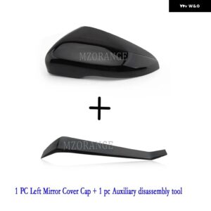サイドミラー カバー キャップ VW ゴルフ 6 MK6 GTI 2009-2014 バックミラー ハウジングカバー ケースフレームツール黒 - L BLACK