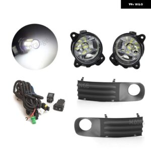 フォグランプ VW トランスポーター T5 マルチバン カラベル 2003-2010 LED フォグライト ブラック フォグランプ カバー グリル配線ハーネス スイッチ キット