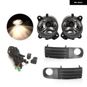 フォグランプ VW トランスポーター T5 マルチバン カラベル 2003-2010 LED フォグライト ブラック フォグランプ カバー グリル配線ハーネス スイッチ キット