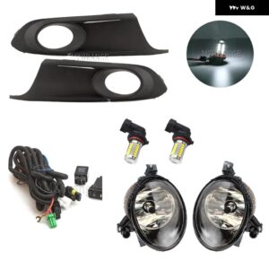 フォグランプ LED VW ジェッタ 6 A6 MK6 2011-14 ヘッドライト フロントバンパー フォグランプ カバー グリルベゼルフレームワイヤー
