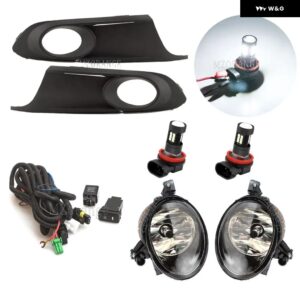 フォグランプ LED VW ジェッタ 6 A6 MK6 2011-14 ヘッドライト フロントバンパー フォグランプ カバー グリルベゼルフレームワイヤー