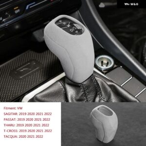 VW SAGITAR PASSAT THARU T-CROSS TACQUA 2020 2021 2022 ギアレバースティックシフトスエード シースカバー シェル インテリア - White