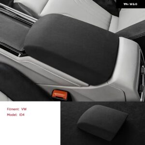 VW ID4 CROZZ 中央カップと アームレスト ボックス 蓋アタッチメント カバー ペースト シース シェル ブラック ホワイト - Black Armrest