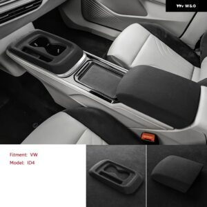 VW ID4 CROZZ 中央カップと アームレスト ボックス 蓋アタッチメント カバー ペースト シース シェル ブラック ホワイト - Black Kit