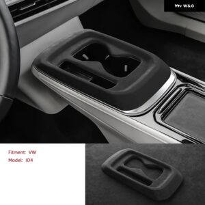 VW ID4 CROZZ 中央カップと アームレスト ボックス 蓋アタッチメント カバー ペースト シース シェル ブラック ホワイト - Black Cup