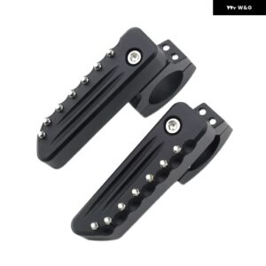 トライアンフ TIGER660 タイガー 800 900 GT プロ ラリー エクスプローラー 1200 フロント フットペグ 折りたたみ フットレスト クランプ 22-28MM - black