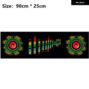 グリーン LED 音楽リズムフラッシュライトサウンド起動センサー イコライザー リア フロントガラス ステッカー スタイリングネオンランプキット - 90cm x 25cm4