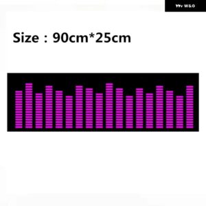グリーン LED 音楽リズムフラッシュライトサウンド起動センサー イコライザー リア フロントガラス ステッカー スタイリングネオンランプキット - 90cm x 25cm9