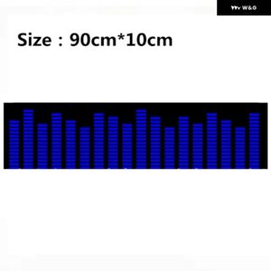 グリーン LED 音楽リズムフラッシュライトサウンド起動センサー イコライザー リア フロントガラス ステッカー スタイリングネオンランプキット - 90cm x 10cm10