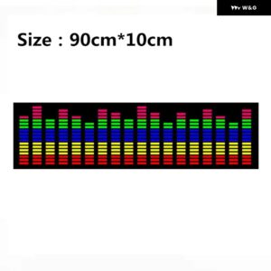 グリーン LED 音楽リズムフラッシュライトサウンド起動センサー イコライザー リア フロントガラス ステッカー スタイリングネオンランプキット - 90cm x 10cm14