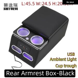 HONDA CRV アコード CIIMO CIVIC CROSSTOUR VEZEL CITY JADE CR-Z HR-V リア手すりボックス 携帯電話充電USB - black