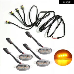 スズキ 4個 LED フロントグリル ライトホワイトアンバーライトアウターグリルランプ ジムニー JB64 JB74 2019-21 - 4black-yellow light