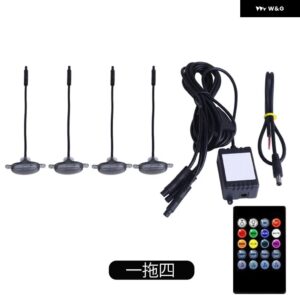 スズキ 4個 LED フロントグリル ライトホワイトアンバーライトアウターグリルランプ ジムニー JB64 JB74 2019-21 - Remote 4 black