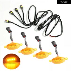 スズキ 4個 LED フロントグリル ライトホワイトアンバーライトアウターグリルランプ ジムニー JB64 JB74 2019-21 - 4yellow-yellow light