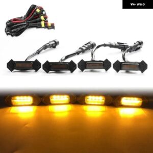 レーシング グリル ホワイト LED ランプ アンバー LED ライト アウター 装飾 グリルランプ ハイラックス REVO タコマロッコ - 4black-yellow light