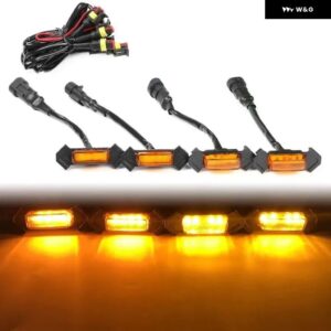 レーシング グリル ホワイト LED ランプ アンバー LED ライト アウター 装飾 グリルランプ ハイラックス REVO タコマロッコ - 4yellow-yellow light