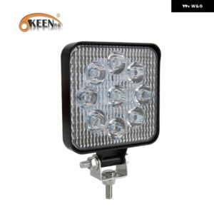 10個 48ワット LED ワークライトバースポットビーム車 SUV オフロード運転 フォグランプ 12V 24V LED ライトバー 27W 42W TURCK 4X4 ボート - 27W Square