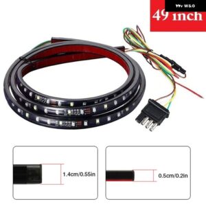12V 49インチ /60インチ ブレーキウィンカーハザード信号柔軟な LED ストリップ リアテールランニングリバースダブルフラッシュライトレッド - 49in Signle