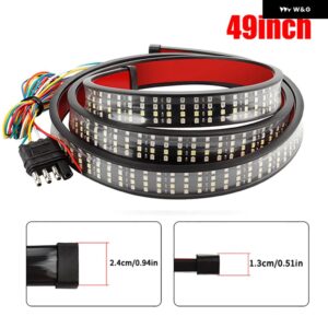 12V 49インチ /60インチ ブレーキウィンカーハザード信号柔軟な LED ストリップ リアテールランニングリバースダブルフラッシュライトレッド - 49in Fourth