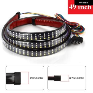 12V 49インチ /60インチ ブレーキウィンカーハザード信号柔軟な LED ストリップ リアテールランニングリバースダブルフラッシュライトレッド - 49in Triple