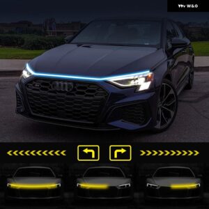 LED ボンネット 装飾 ライト ストリップ スタートスキャンアンビエントライト デイタイム ランニングライト DRL ウィンカーランプ 12V