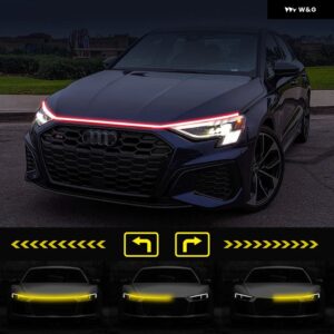 LED ボンネット 装飾 ライト ストリップ スタートスキャンアンビエントライト デイタイム ランニングライト DRL ウィンカーランプ 12V